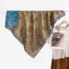 Nuevo pañuelo cuadrado de seda de doble cara con patrón de espiga bicolor para otoño e invierno de 90 cm, pañuelo y chal de moda con margarita verde de doble uso