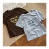 Camiseta de Manga Corta Ajustada con Estampado de Letras Estilo Americano Chica Picante Verano 2026 Top Ajustado de Verano para Mujer