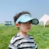 Chapéu de Sol Infantil Verão Meninas Versátil Chapéu de Sol Bico de Pato Anti-UV Outdoor Mostra Rosto Pequeno Chapéu de Seda Gelada