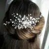 Moda Nupcial Transfronteriza Europea y Americana Simple Elegante Gama Alta Hecho a Mano Accesorio para el Cabello Peine a Juego Peine de Inserción Venta Directa de Fábrica