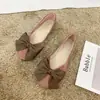 Zapatos planos para mujer 2026 primavera nuevo estilo punta cuadrada lazo poco profundo dulces mocasines de suela blanda para el trabajo y la oficina