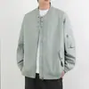 Jaqueta bomber de trabalho americana de alta qualidade para uso diário, com gola alta, para homens, design de outono, jaqueta baseball, jaqueta versátil de corte solto