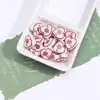 Flor de Cerámica con Estampado de Corazones de Verano, Agujero Recto, Cuentas Sueltas para Pulsera Hecha a Mano, Accesorios de Joyería