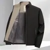 Chaqueta Casual de Negocios para Hombres de Mediana Edad NN Estilo Nuevo Atuendo de Papá para Hombres de Mediana Edad y Mayores Abrigo de Cuello Alto para Primavera y Otoño