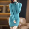 Suéter feminino de gola semi-alta outono e inverno novo ajuste slim pulôver camisa base manga longa tamanho petite roupa íntima suéter de tricô justo