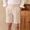 Shorts de Terno Slim Fit Estilo Japonês Masculino Verão 2025 Novos Shorts Casuais Britânicos Versão Coreana Calças Seersucker