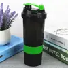 Vaso Batidor de Proteína de Tres Capas de 500ml Vaso Batidor Deportivo de Fitness Vaso de Agua Creativo de Tres Capas con Logo