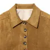 Otoño e Invierno 2025 Moda Callejera Europea y Americana Transfronteriza Chaqueta Corta de Suede con Botones Texturizado W063 Z07