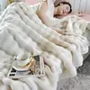 Manta de Terciopelo Burbuja con Pelo de Conejo para Comercio Exterior Transfronterizo Manta para Sofá de Oficina Manta para Siesta Cubierta para Aire Acondicionado Venta al por Mayor Terciopelo de Coral