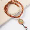 Pulsera Circular Múltiple de Ciprés Natural 6mm DIY Bolsa de la Fortuna de Jade Rosa Pulsera Artística Suave Envolvente para Mujer Venta al por Mayor desde el Fabricante