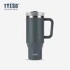 Tyeso/Taisuo Taza de Agua Aislada de Gran Capacidad Taza de Agua de Acero Inoxidable 304 con Popote para Beber Directamente Taza Portátil Refrigeradora de Hielo