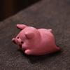 Pet de Chá de Argila Roxa Mini Yixing Porquinho Rosa Criativo Brinquedo de Dedo para Chá Ornamento Fofo Trazedor de Sorte Conjunto de Chá Kung Fu Pode Ser Usado para Cultivo de Chá