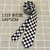 Corbata Estrecha Impresa Hecha a Mano de 5 cm Cuadrada Blanco y Negro Raya Fina Moda Combinación Camisa Atrezzo para Fotografía y Actuaciones