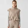 Colete de Lã Transfronteiriço Outono Inverno Jaqueta Casual Feminina À Prova de Vento Quente Roupas Esportivas para Corrida Fitness Top com Zíper Completo