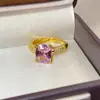 Anillo de Diamantes Rosa Argyle de Moda y Elegante con un Diamante de Huevo de Paloma de Corte Nido de Pájaro, Lujoso y Versátil, para Mujeres