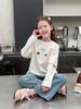 Camiseta Stylish de Dos Piezas Falsas para Niños Camisa Base de Manga Larga para Niñas Top Interior para Niños Mayores Nuevo Estilo Primavera y Otoño 2025