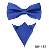 Conjunto de Gravata Borboleta e Lenço de Cor Sólida com Listras para Homens, Acessórios de Terno de Negócios de Alta Qualidade, Gravata Borboleta em Estoque