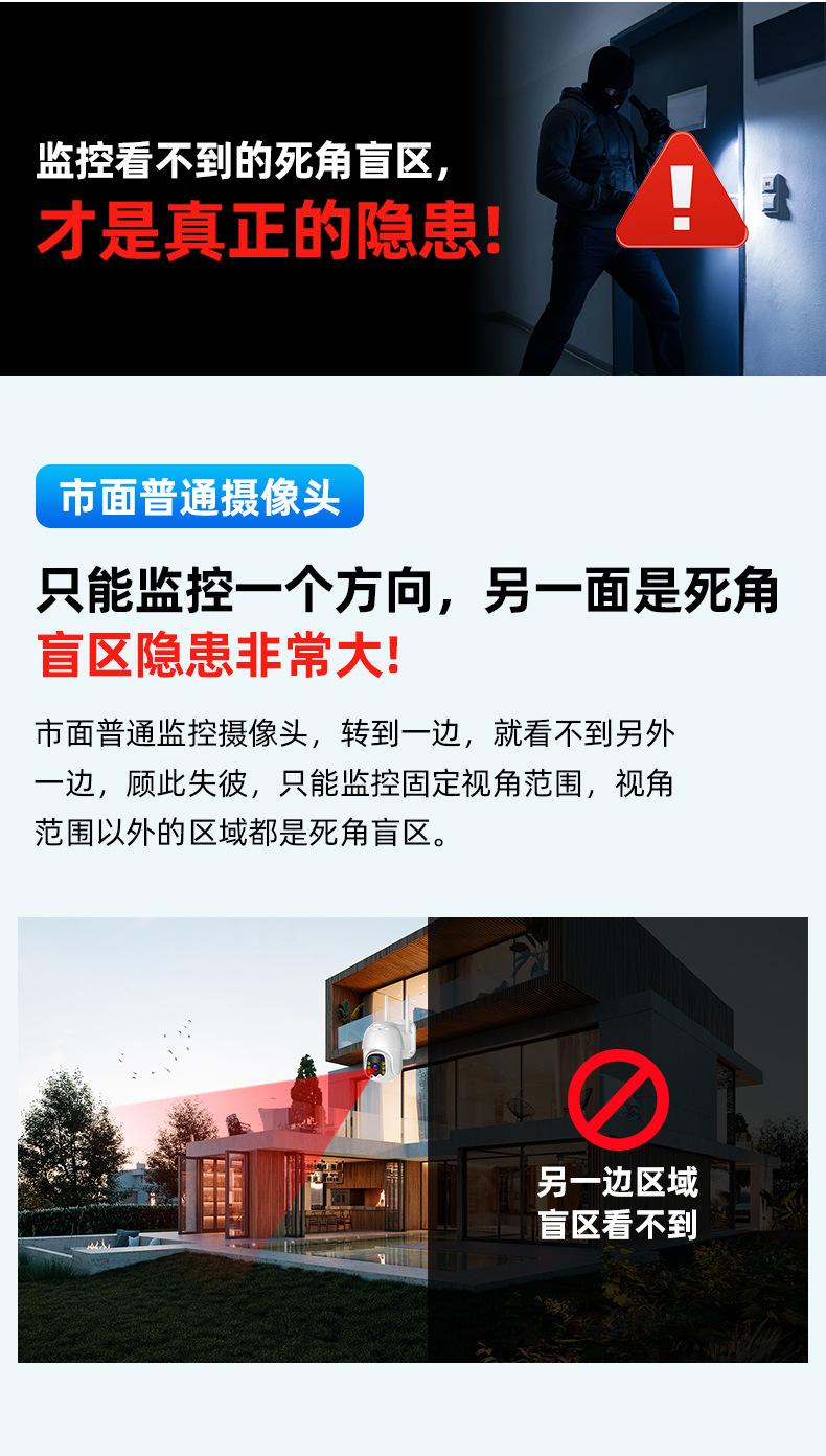 三面画监控摄像头户外