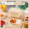 Molde para Caja de Almuerzo Desechable Biodegradable de Almidón de Maíz Meidi, Cuatro Compartimentos, Cinco Compartimentos, Caja para Comida Rápida, Caja de Embalaje Espesa para Llevar