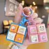 Botão Criativo Som Musical Descompressão Brinquedo Chaveiro Animal Teclado Divertido Peixe de Madeira Pingente para Bolsa de Casal