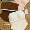 Lingerie com alças de tule transparente, camisola curta feminina acetato cetim justa franzida, bustiê anti-exposição