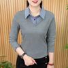 Uma geração de cabelo moda primavera e outono 2025 estilo estrangeiro camisa lapela costura colorida manga longa camiseta feminina casaco justo
