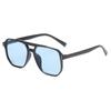 Nuevos Lentes de Sol Cuadrados de Rain, Lentes de Sol Doble Puente Color Caramelo para Hombres y Mujeres