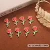 Acessórios de arte para unhas de tulipa com textura de liga, estilo de luxo leve, flores de rosa com gota de óleo, flores de unha da moda, acessórios de unha vestíveis