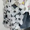 Estilo Verano 2025 Nuevo Diseño Camisa de Encaje Soluble en Agua Blusa Holgada Chaleco Chaqueta de Moda Chaleco con Abertura Chaleco para Mujer