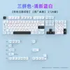 Venta al por mayor de teclas para teclado mecánico azul y blanco de Amazon transfronterizo, juego completo pequeño de tres piezas de PBT, personalizadas para bricolaje, dos colores
