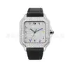 Reloj Mecánico Automático de Hombre con Moissanita y Marcadores de Colores en Stock, Estilo Europeo y Americano de Exportación, Reloj de Pulsera Sencillo Decorativo con Correa de Cuero para Hombre