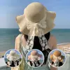 Nuevo Sombrero Estilo Coreano para Mujer, Sombrero de Paja Ondulado de Alta Gama con Flecos, Sombrero de Sol para Cubrir el Rostro al Aire Libre, Sombrero de Sol con Cinta al por Mayor