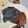 Traje de Verano de Manga Corta para Niños 2026 Nuevo Elegante Polo para Niños Conjunto de Dos Piezas Guapo para Bebés Ropa para Niños