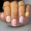 Unhas Vestíveis Europeias e Americanas Arco-Íris Francesa Manicure Vestível Combinação de Duas Cores Adesivo de Unha Unhas Postiças Transfronteiriça