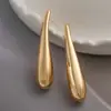 Brincos Longos Geométricos em Forma de Gota de Água, Simples, Retrô, Banhados a Ouro 18K Cobre, Venda Quente Transfronteiriça Aogu para Mulheres, Brincos Exagerados Únicos Novos