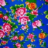 Estilo Étnico Tela de Flor Roja Grande Fénix Jugando con Peonías Tela de Flor Grande del Noreste Vestido Cheongsam Algodón y Lino Estampado Metabo