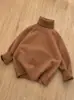Suéter Infantil Estilo Coreano 2026, Tejido Grueso, Color Sólido, Camiseta Base de Cuello Alto, Suéter Grueso de Punto para Niños y Niñas