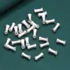 Tubo Redondo de Plata de Ley Accesorios de Bambú Moda Simple Pieza Pequeña Mate Tubo de Plata Material para Manualidades con Cuentas Joyería