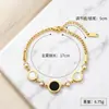 Pulseira Geométrica Irregular de Moda Transfronteiriça para Mulheres, Borboleta Pérola de Imitação Trevo de Quatro Folhas Árvore da Vida Joias de Aço Inoxidável