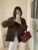 Chamarra Gruesa Acolchada con Cuello de Cuero Retro Huang Zheng para Mujer Invierno Nuevo Estilo Coreano Casual para el Trabajo Top 541149