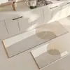 Tapete de Chão de Cozinha Cor Sólida Café com Leite Longo Absorvente de Lama Diatomácea Tapete de Chão Doméstico Resistente à Sujeira Fácil de Cuidar Tapete de Pé Longo Antiderrapante