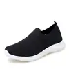 Zapatos de Punto Fly de Moda Otoñal Transfronteriza para Mujer, Zapatos Deportivos Ligeros de Suela Blanda, Zapatos Casuales Slip-On, Zapatos Individuales de Malla Transpirable, Talla Grande