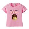 ROBLOX estampa de desenho animado roupas infantis fornecimento transfronteiriço de camisetas infantis de algodão puro manga curta atacado
