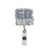 Porta credencial de enfermera con hebilla retráctil y giratoria fácil de usar, Porta credencial de trabajo para control de acceso, Venta al por mayor, Exclusivo para exportación transfronteriza
