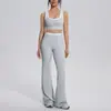 Top esportivo sem costura com blocos de cor transfronteiriços, calça de yoga justa com costas bonitas, calça pantalona de cintura alta, conjunto esportivo de yoga