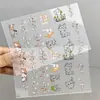 Adesivo de transferência de gatinho fofo simples gatinho de desenho animado adesivo 3D DIY à prova d'água para telefone, copo de água, caderno, tablet