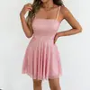 Nuevo Vestido Camisola de Amazon Vestido Camisola Corto Europeo y Americano con Lentejuelas Falda Corta de Camisola de Un Hombro Brillante