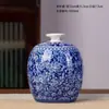 Jarras Generales de Cerámica Azul y Blanco Transfronterizas, Frascos Sellados a Prueba de Humedad, Latas de Té Premium de Alta Calidad, Latas de Té de Regalo para el Hogar, Venta al por Mayor