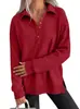 Outono/Inverno 2026 Novo Moletom Pulôver Feminino Moda Cruzada Europeia e Americana com Fendas Laterais, Fivela de Metal, Gola Reversível, Cor Sólida, Estilo Casual