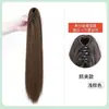 Peluca para Mujer con Estilo Clip-On, Cabello Largo Lacio que se Puede Atar en una Cola de Caballo Alta, Voluminoso y que Muestra Volumen Naturalmente, Cola de Caballo Alta, Cola de Caballo Ligera y Lacia
